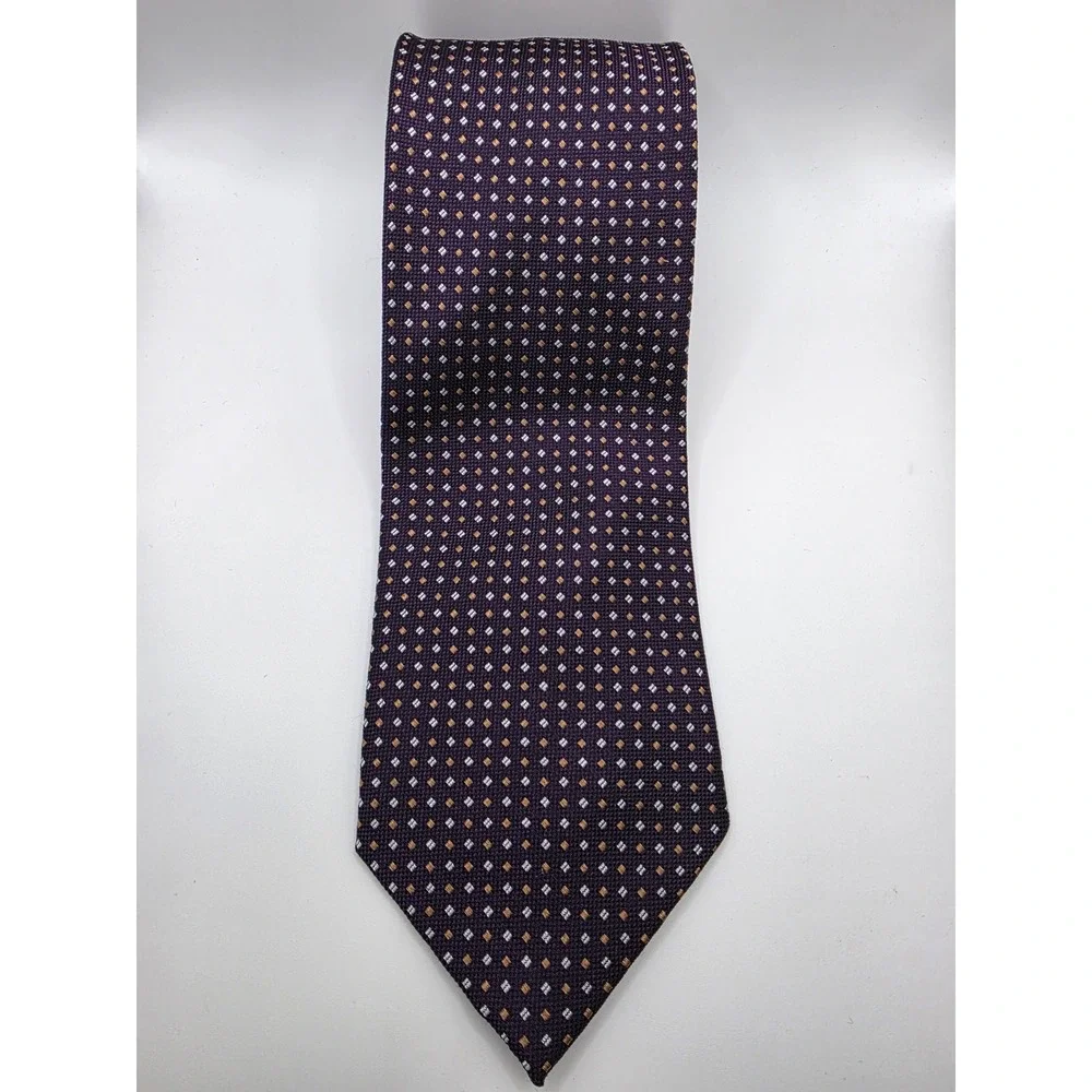 Jos A BANK EXECUTIVE COLLECTION Mens Silk Tie Purple Geometric‎ Pattern Business